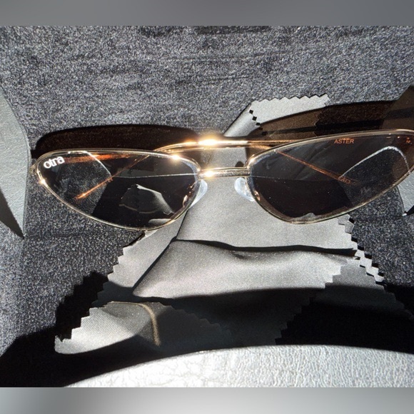 Aura Gold and Black Cat-Eye Sunglasses main image 2